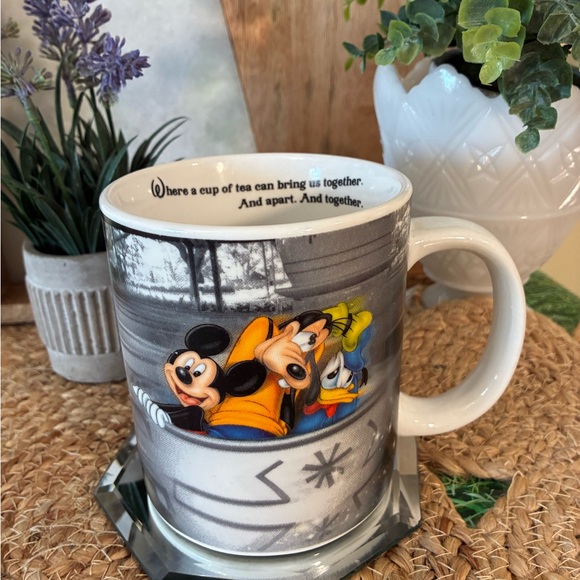 Disney Mug with Mickey and Friends - Black White Orange Blue Yellow